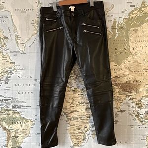 H&M Pleather Pants w/ Zipper Details